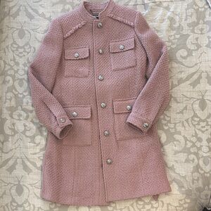 Women's Karl Lagerfeld Pink Tweed Coat